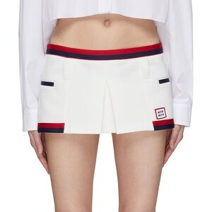 Miu Miu White and Red Trim Skort